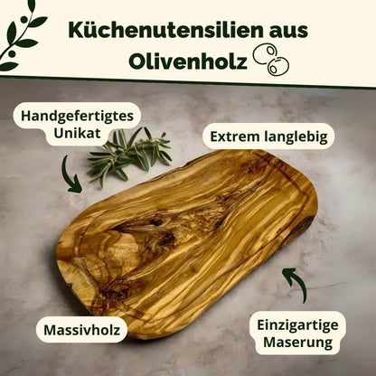 Boîte à ustensiles de cuisine en bois d'olivier rectangulaire 